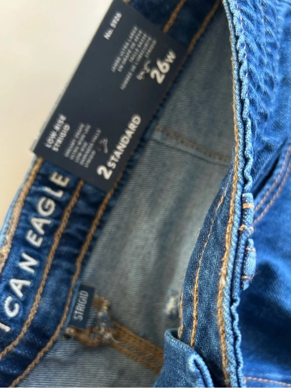 NEW American Eagle Outfitters Relaxed Wide-Leg Drawstring Jeans - Blue size 2 - Picture 4 of 7